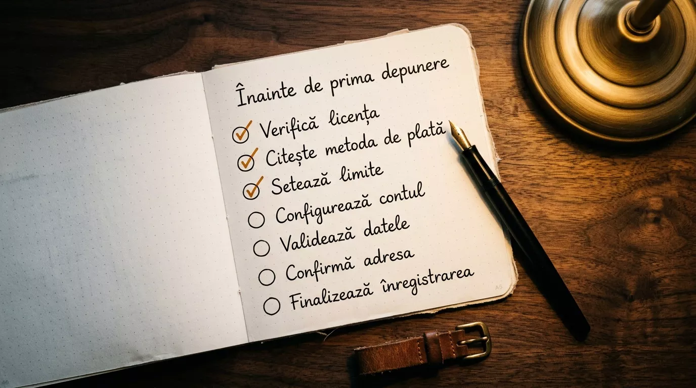 Lista de verificare înainte de prima depunere la o casă de pariuri ONJN